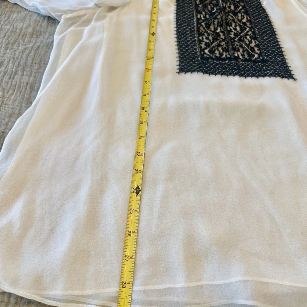 EUC KOBI HALPERIN Women Jona Silk  White Black Lace Two Layer Blouse Sz XL - Picture 13 of 13